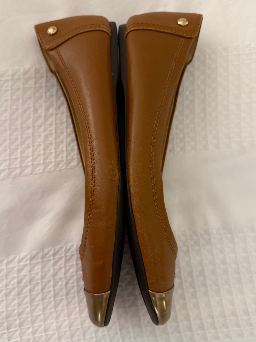 Coach Shoes Flats Women’s Brown Leather with Gold Size 8-Preowned - Picture 6 of 12